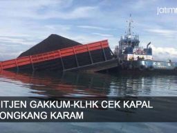 Video: Ditjen GAKKUM-KHLK Cek Kapal Tongkang Karam