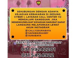 Gedung Cyber Terbakar, Layanan Call Center 112 Surabaya Terdampak