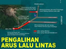 Dampak Semeru Erupsi,  Arus Lalu Lintas Dialihkan