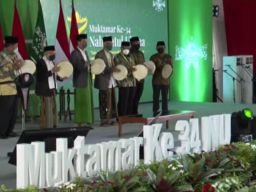 Pukul Rebana, Presiden Jokowi Resmi Buka Muktamar NU ke-34 di Lampung