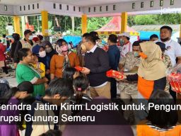 Video: Gerindra Jatim Peduli Pengungsi Erupsi Gunung Semeru