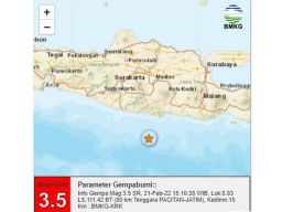 Gempa 3,5 Magnitudo Getarkan Perairan Pacitan