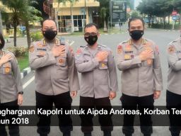 Video: Penghargaan Kapolri untuk Aipda Andreas, Korban Teroris Tahun 2018