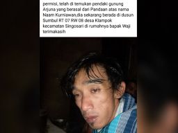Kabar Pendaki Hilang di Gunung Arjuno Ditemukan, Basarnas: Kami Menuju Singosari