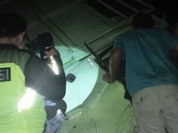 Truk Bermuatan Porang di Ponorogo Masuk Jurang dan Timpa Gudang Empon-empon