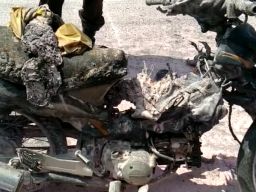 Motor Bebek Milik Warga Kediri Terbakar Usai Isi Bensin