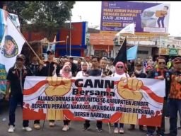 Prihatin Marak Kasus Narkoba, GANN Unjuk Rasa di Depan Kantor DPRD Jember