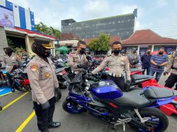Polisi di Kediri Musnahkan 134 Knalpot Brong Hasil Razia Cipta Kondisi