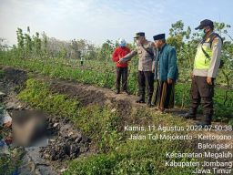 Hendak Mengairi Sawah, Warga Jombang Temukan Mayat di Saluran Irigasi
