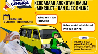 Gubernur Jatim Berikan Pembebasan PKB untuk Angkutan Umum dan Ojek Online