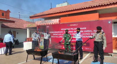 Lapas Mojokerto Musnahkan Handphone dan Barang Sitaan Lainnya