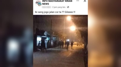 Viral Gerombolan Pemuda Bersajam Datangi Perkampungan di Krian Sidoarjo