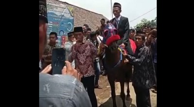 Viral, Pengantin Naik Kuda di Ponorogo