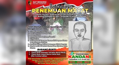 Polisi Ungkap Ciri-ciri dan Sketsa Wajah Balita Tewas di Sungai Sumobito Jombang