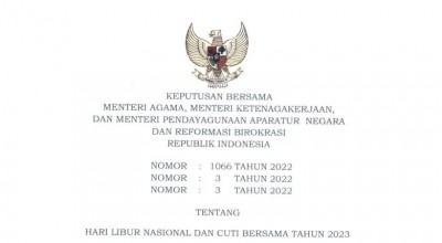 Berikut Hari Libur Nasional dan Cuti Bersama Tahun 2023