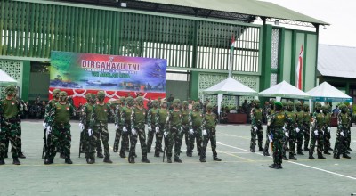Puluhan Tentara Cilik Unjuk Kebolehan di Peringatan HUT ke-77 TNI