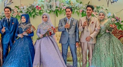 Langka! 3 Saudara Kembar di Lamongan Nikah Bareng