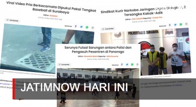 Jatimnow Hari Ini: Pria Berkacamata Dipukul Pakai Tongkat Baseball di Surabaya