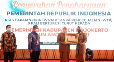 Pemkab Mojokerto Raih WTP 8 Kali Berurutan