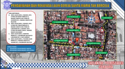 Catat! Arus Lalu Lintas Menuju Gereja di Surabaya ini Dialihkan Selama 2 Hari