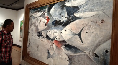 Seniman Tuban Curhat Pandemi Covid-19 dalam Lukisan