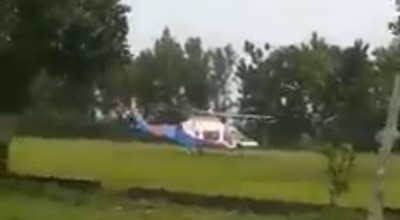 Helikopter Ditumpangi Kapolda Jatim Mendarat Darurat di Rejotangan, Tulungagung