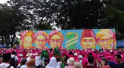 Keren! Kolase Wajah 3 Tokoh Besar Pendiri NU di Puncak 1 Abad, Tembus Rekor Muri