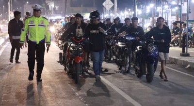 Puluhan Pemotor Terjaring Razia di Bojonegoro dan Mojokerto