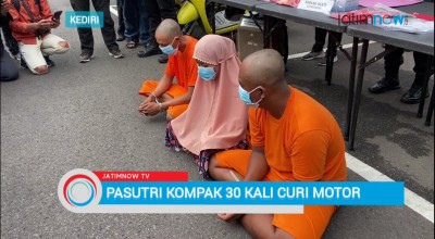 Pasutri Kompak 30 Kali Curi Motor