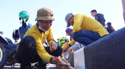 Percantik Tampilan Kota, Ribuan ASN Pemkot Batu Mengecat Trotoar