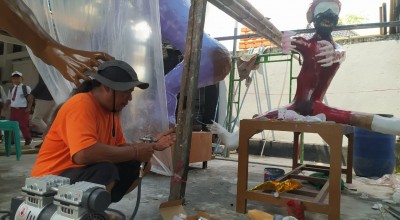 3 Tahun Vakum, Warga Desa Balun Lamongan Antusias Sambut Pawai Ogoh-Ogoh