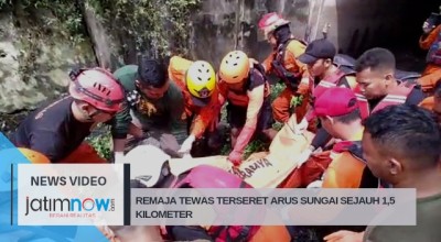 Pelajar Tewas Terseret Arus Sungai Sejauh 1,5 Kilometer