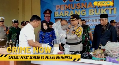 Operasi Pekat Semeru 84 Pelaku Diamankan, 776 Gram Sabu Disita