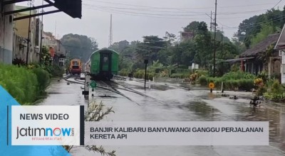 Banjir Kalibaru Banyuwangi Mengganggu Perjalanan Kereta Api
