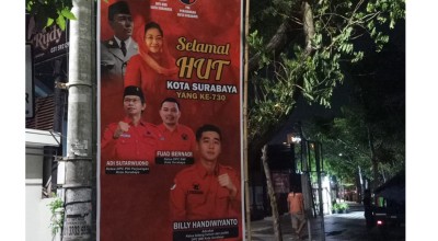 Sambut HUT ke-730 Surabaya, Pengacara Muda ini Sebar Puluhan Baliho