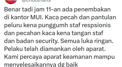 Kantor MUI Pusat Ditembak: Dua Pegawai Terluka, Pelaku Tewas