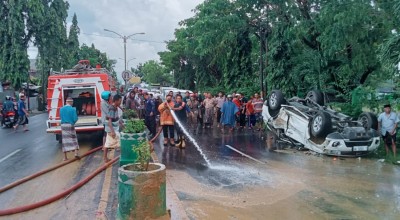 Mobil Pajero Terbalik di Pamekasan, Pengemudi Tewas