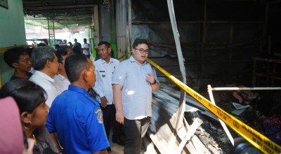 Cek Lokasi Kebakaran, Mas Dhito Bakal Beri Bantuan Modal Bagi Pedagang Pasar Gringging Kediri