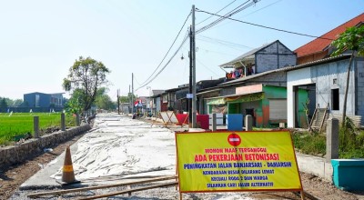 Proyek Betonisasi Banjarsari - Damarsi Buduran Masuk Tahap Cor Lapis Bawah
