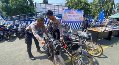 Polisi Amankan 40 Motor Balap Liar di GOR Jayabaya Kota Kediri