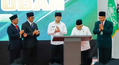 Wapres Ma'ruf Amin Resmikan Gedung Kampus C IIKNU, Wagub Emil: Mahasiswa Punya Peran Cegah Stunting