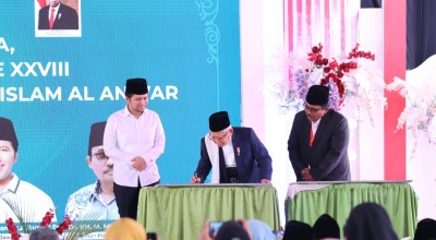 Peresmian STEBI di Ponpes Al Anwar Bangkalan, Ini Pesan Emil Dardak dan Ma'ruf Amin