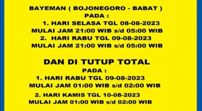 Jalan Bojonegoro-Babat Gunakan Sistem Buka Tutup Imbas Perbaikan, Ini Jadwalnya