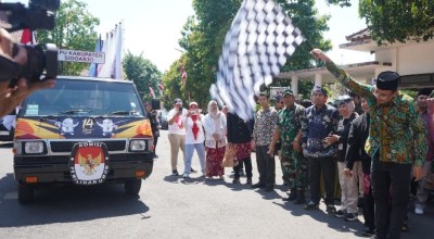 Kirab Pemilu 2024 Jalur V Tiba di Pendopo Delta Wibawa Sidoarjo