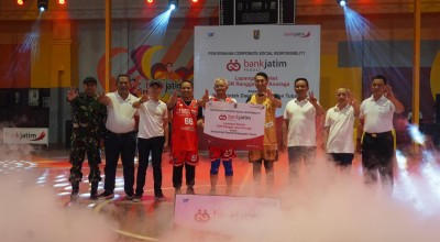 Gelontor CSR, Bank Jatim Bantu Pembangunan Lapangan Basket GOR Rangga Jaya Anoraga Tuban