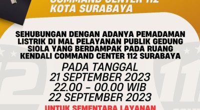 Info Rek! Telepon Darurat 112 Surabaya Dialihkan ke Nomor Ini