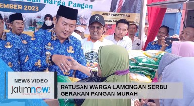 Video: Ratusan Warga Serbu Gerakan Pangan Murah di Lamongan