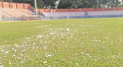 DLHKP Kota Kediri Lanjut Bersihkan Stadion Brawijaya Pakai Allet Mower