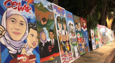 Ribuan Mural Bertema Khofifah-Emil Memenuhi Pusat Kota Surabaya