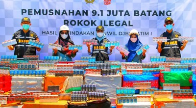 Bea Cukai Juanda Musnahkan 9,1 Juta Batang Rokok Ilegal